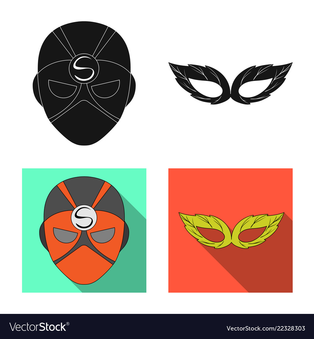Isolated object of hero and mask icon collection