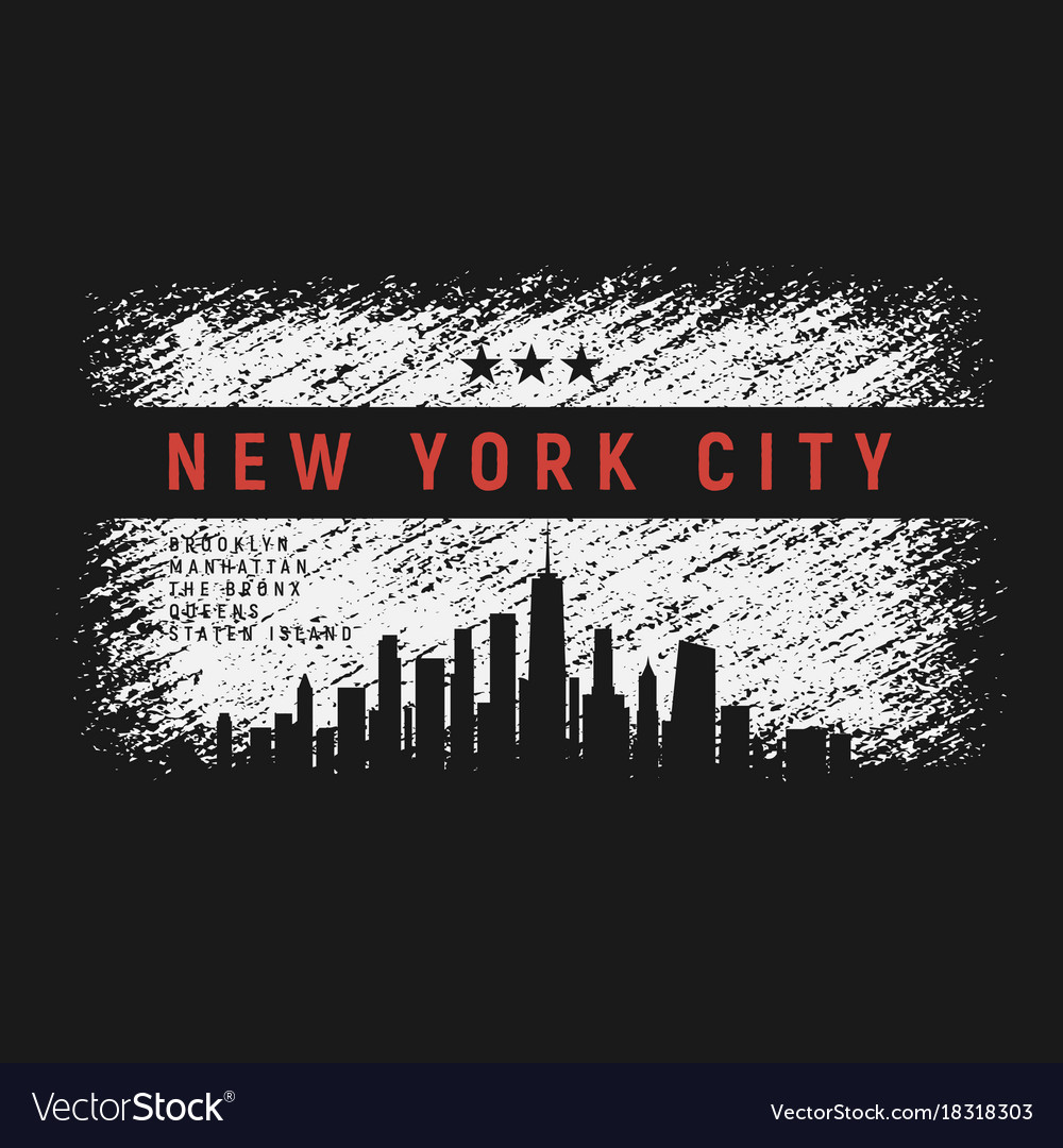 New york city t-shirt and apparel grunge style Vector Image