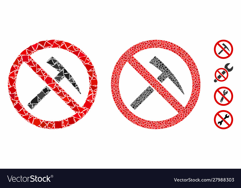 No mining tools composition icon humpy elements vector image No mining tools composition icon humpy elements
