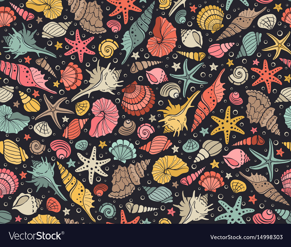 Ocean Seashells & Stars Pattern
