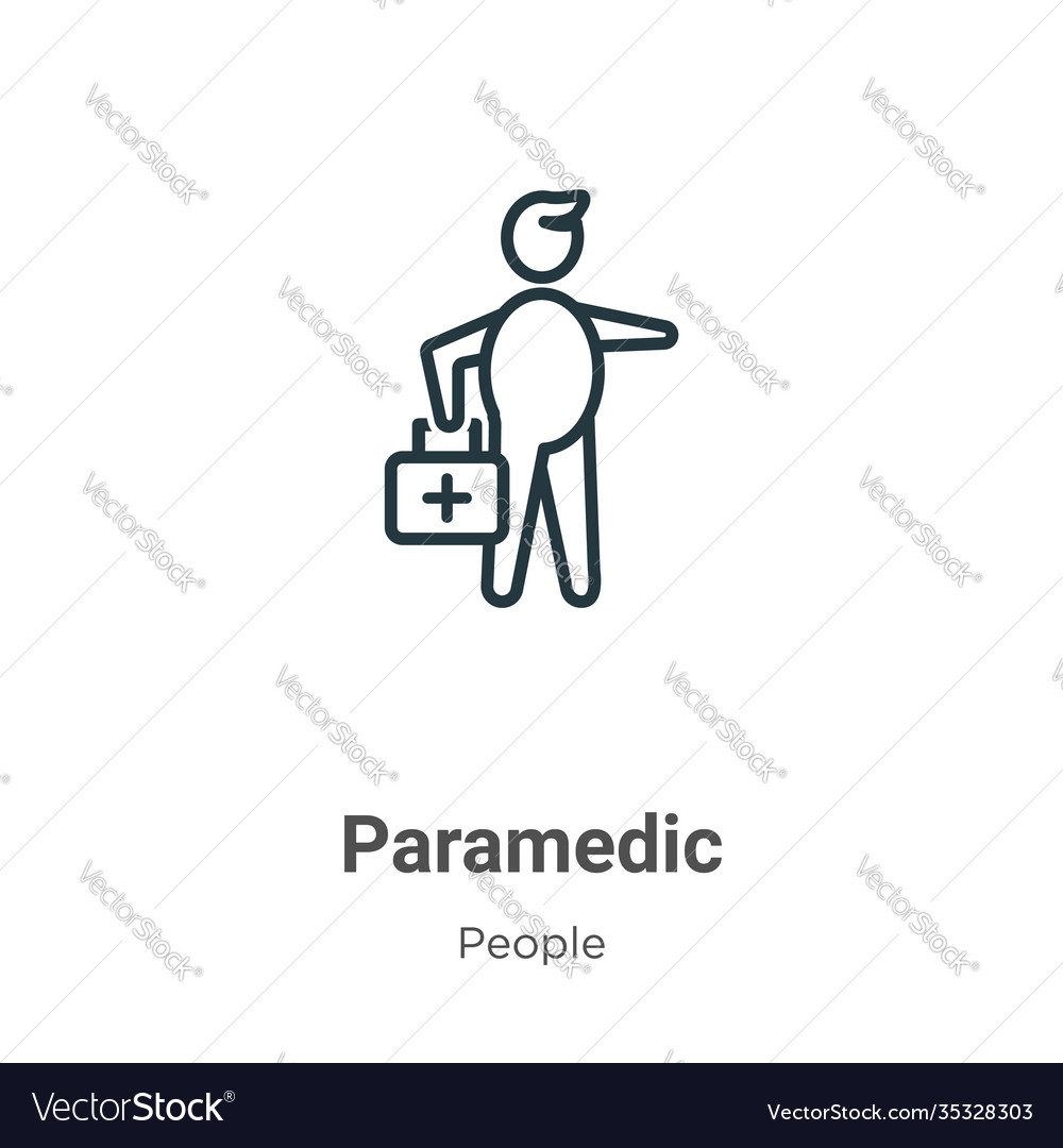 Paramedic outline icon thin line black