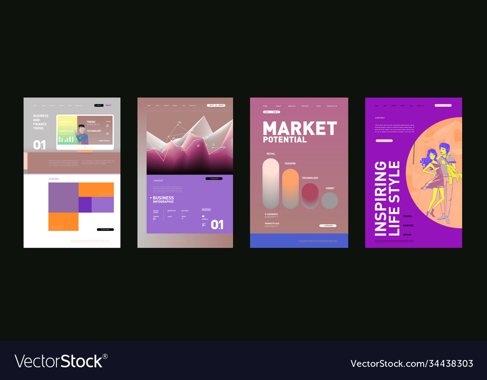 Presentation and website interface layout design