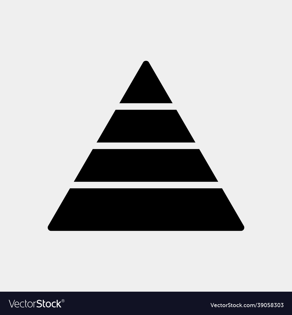 Pyramid chart icon in solid style for any projects vector image Pyramid chart icon in solid style for any projects