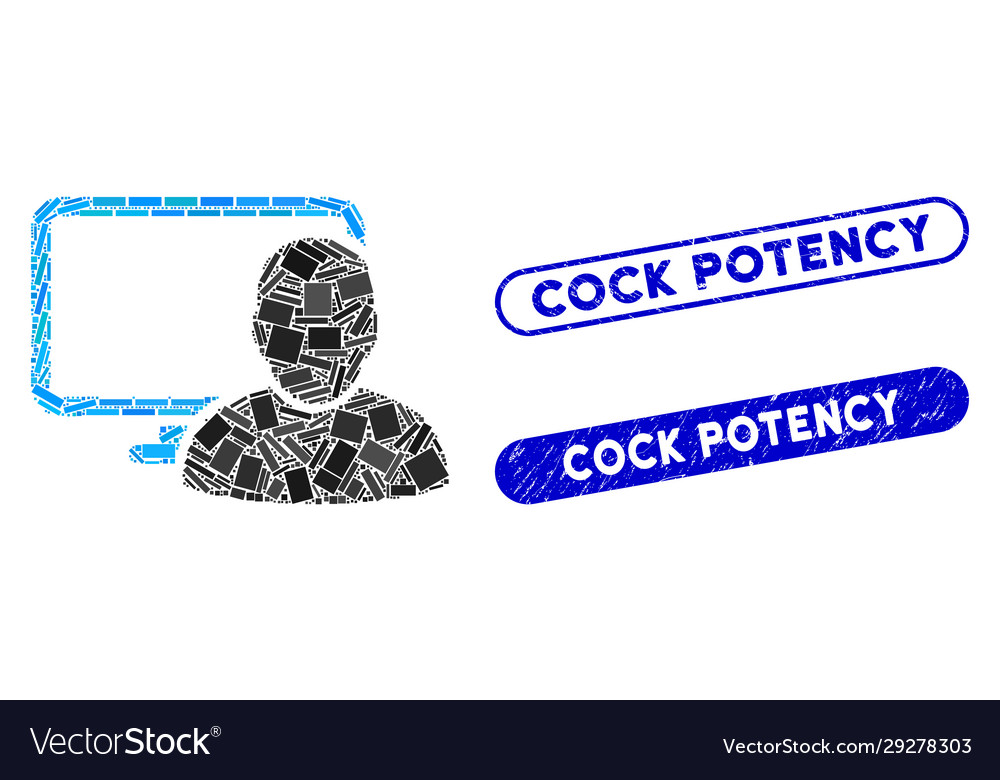 Rectangle collage computer user with textured cock vector image Rectangle collage computer user with textured cock