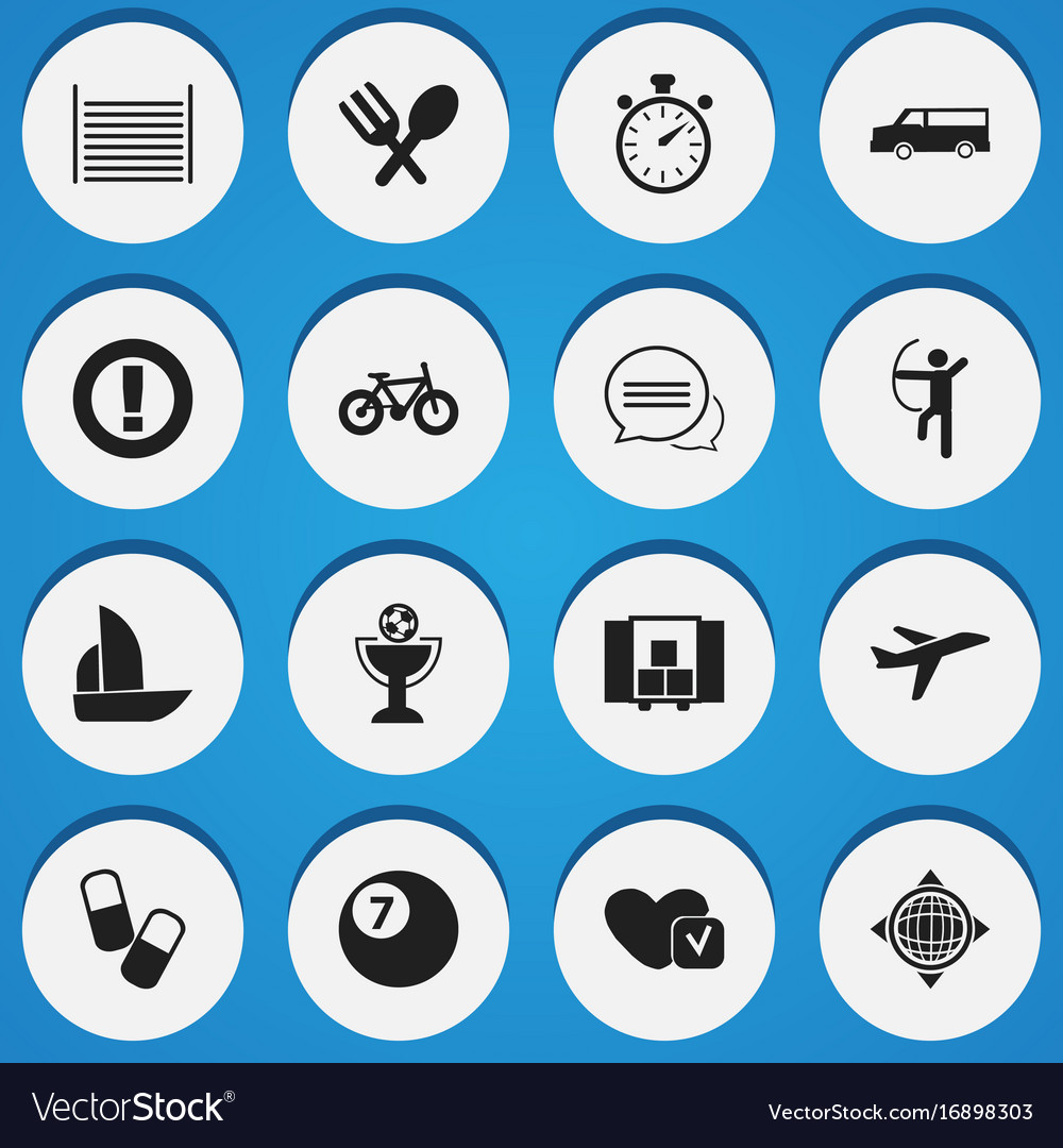 Set of 16 editable complicated icons includes