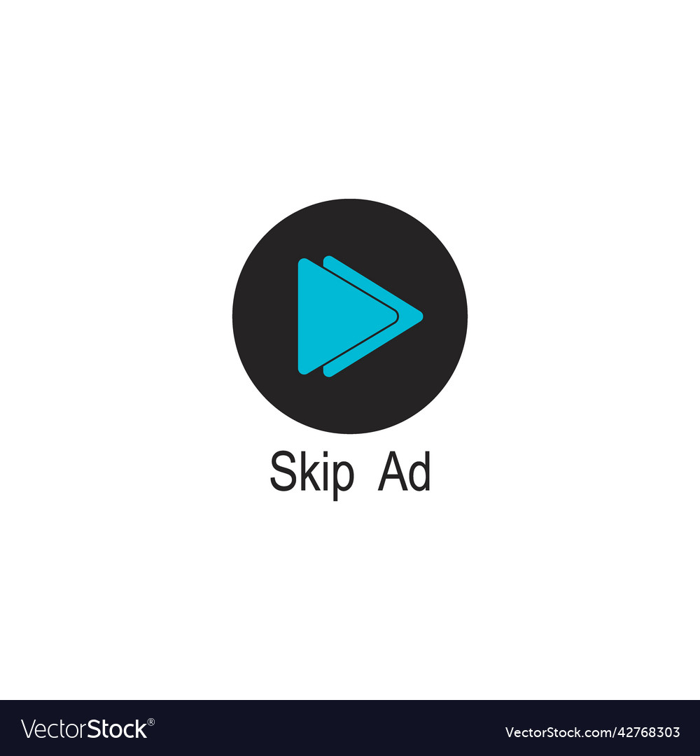 Skip ad button icon vector image Skip ad button icon