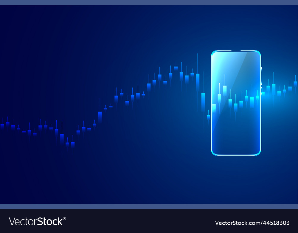 Stock market trading on mobile concept background Vector Image