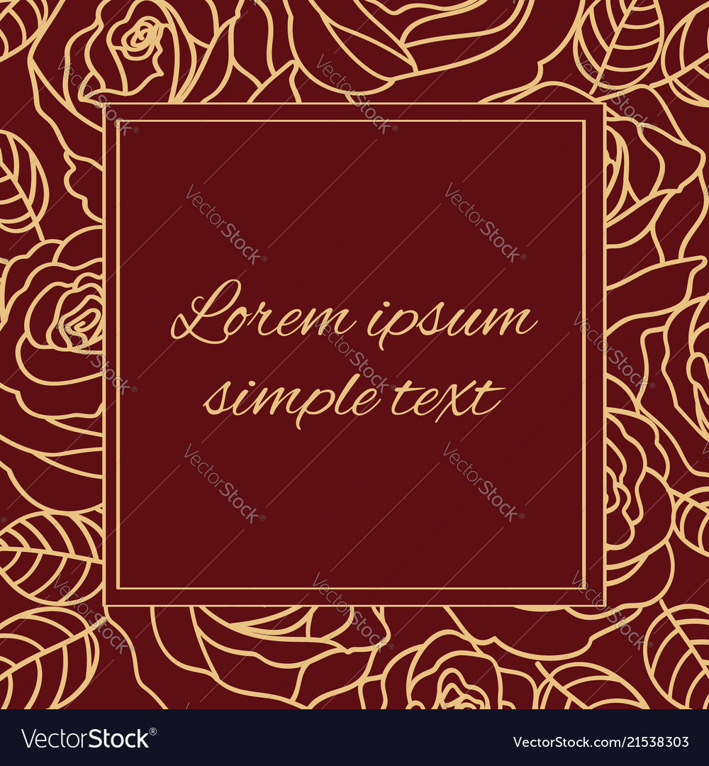 Tender beige outline roses frame copy space Vector Image