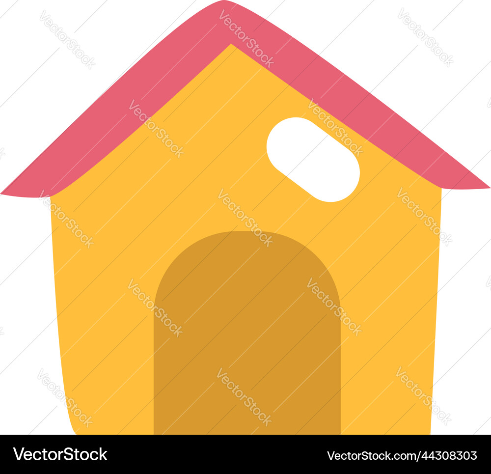 Yellow dog house on a white background Royalty Free Vector
