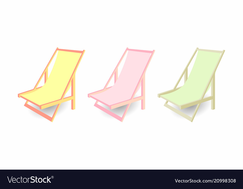 Beach Chair Set Of Chaise Longues Diffe Vector Image Beach Chair Set Of Chaise Longues
