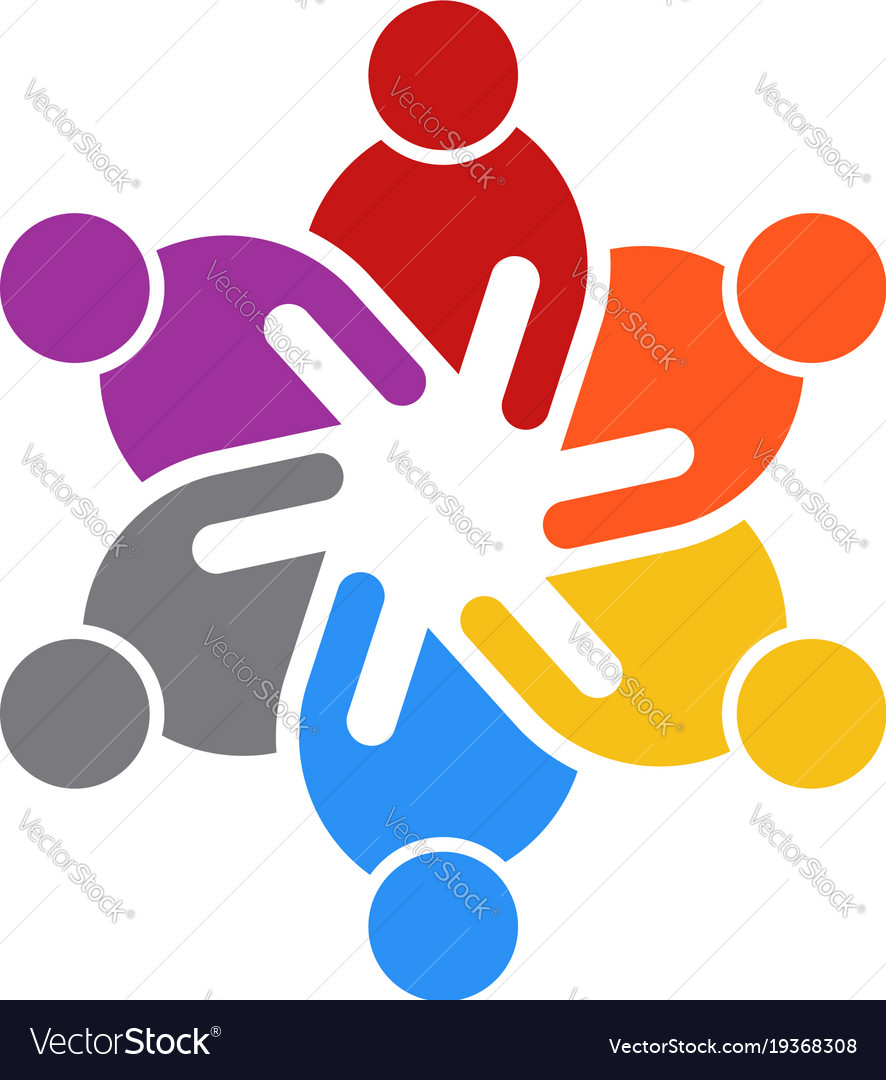Business people meeting of six people logo Vector Image