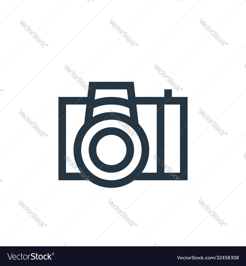 Camera icon editable stroke linear vector image Camera icon editable stroke linear