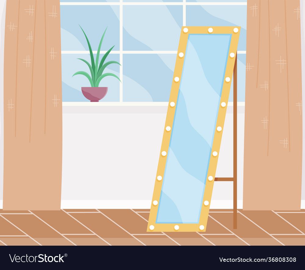 Cartoon background female living room Royalty Free Vector