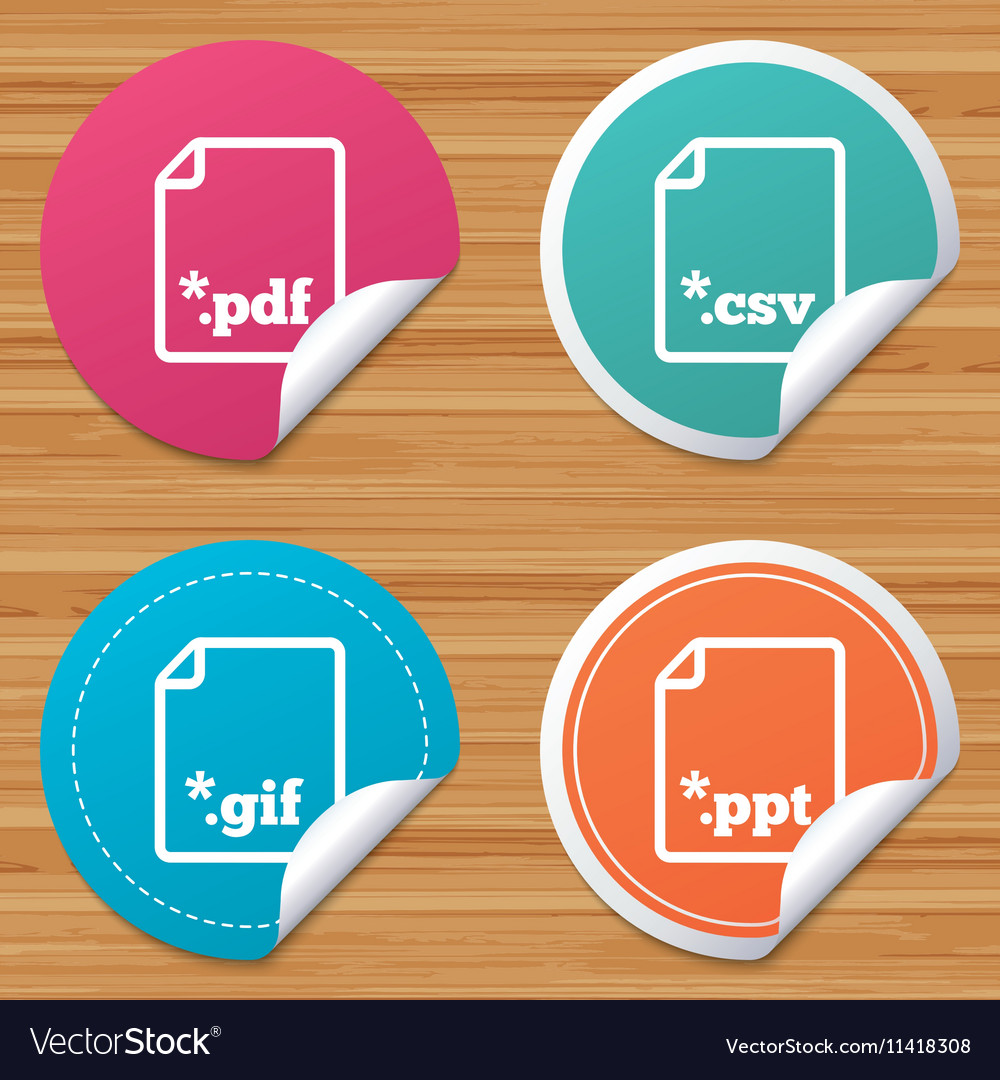 Document signs file extensions symbols
