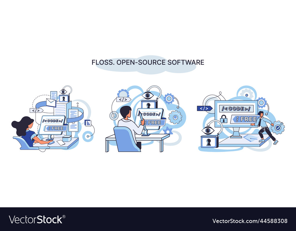 Floss open source software free product anyone vector image Floss open source software free product anyone