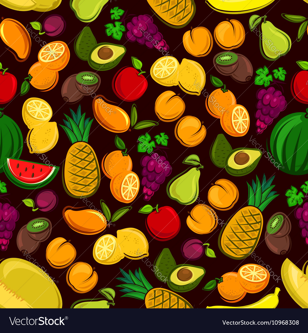 Fruits Seamless Pattern Background Royalty Free Vector Image