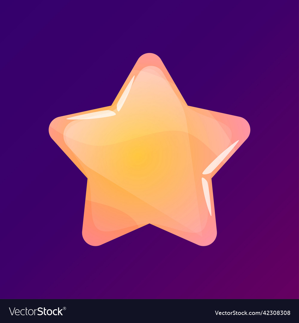 Game star isolated for ui interface design golden vector image Game star isolated for ui interface design golden