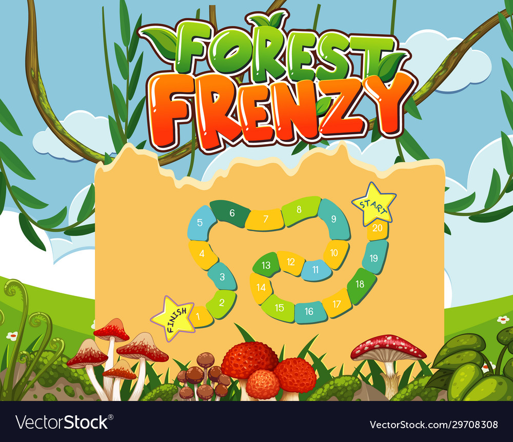 Game template with green field in background vector image Game template with green field in background