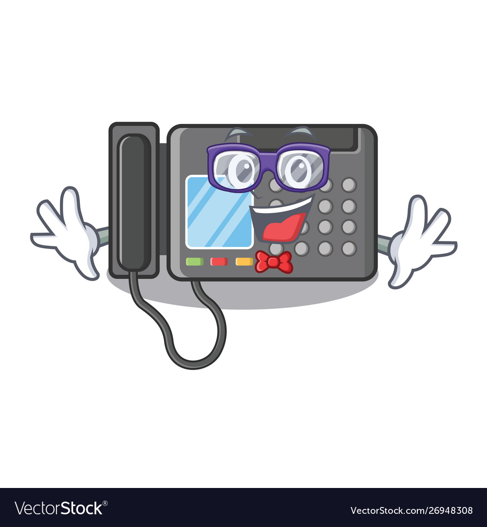 Geek fax machine in character shape