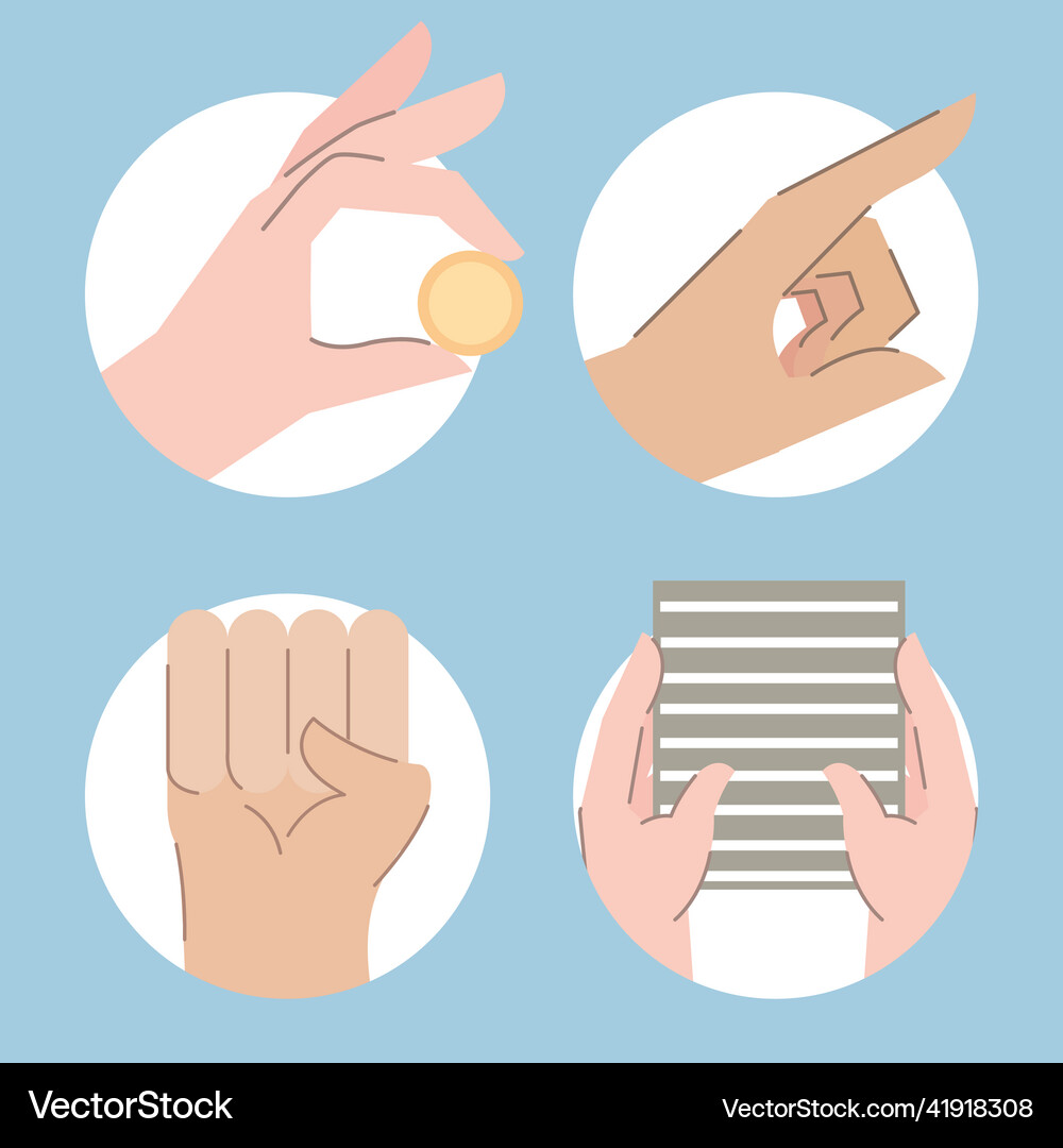 Hands different gestures Royalty Free Vector Image