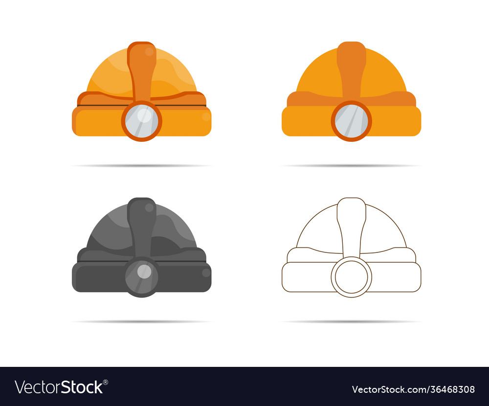 Hardhat icon with color variations vector image Hardhat icon with color variations