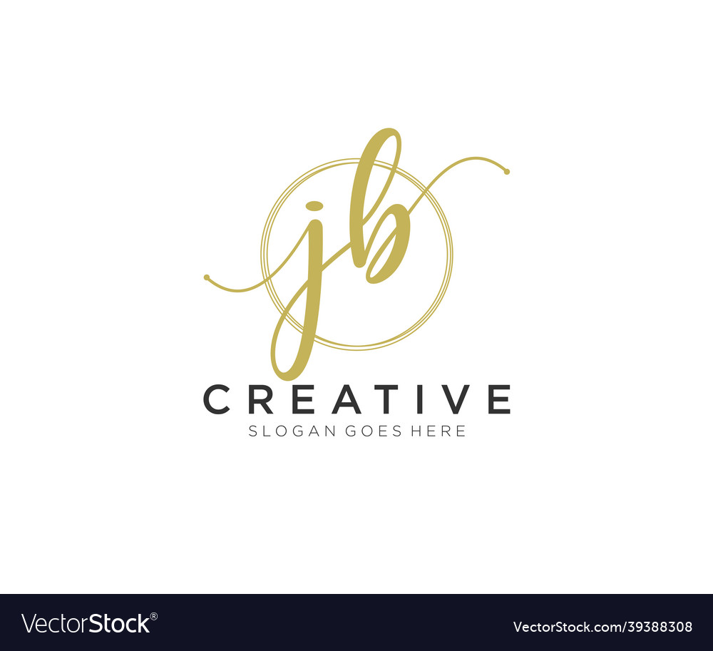 Initial jb feminine logo beauty monogram Vector Image