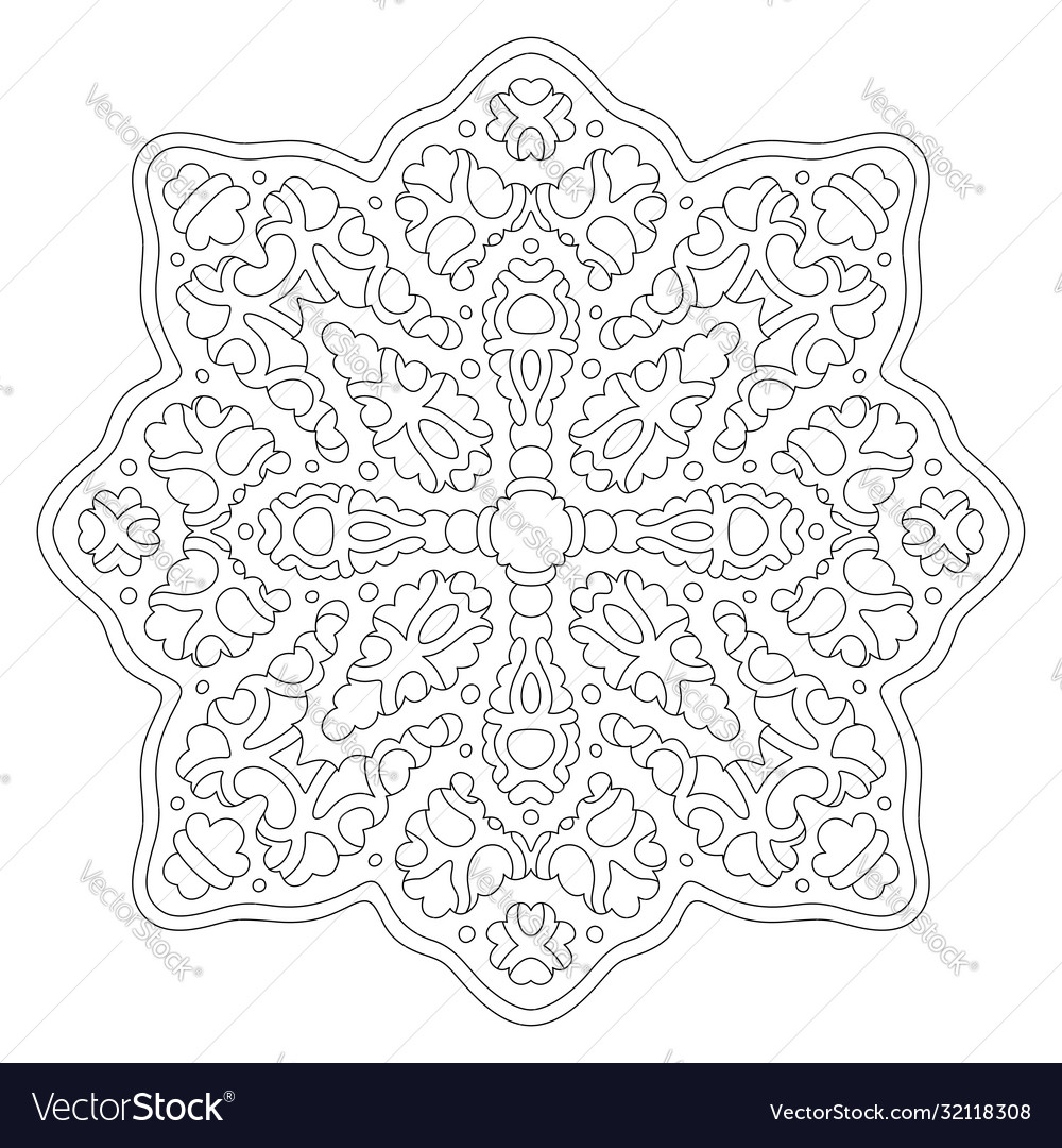 Line art for coloring book page with pattern Vector Image