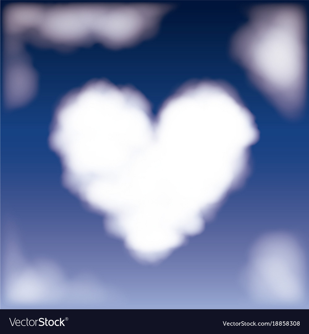 Nightly background with cloud in shape of heart