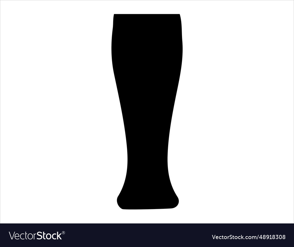Pint glass silhouette art Royalty Free Vector Image