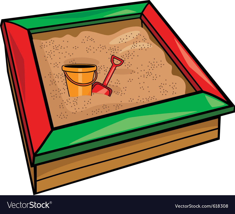 Sandbox with toys cartoon Royalty Free Vector Image