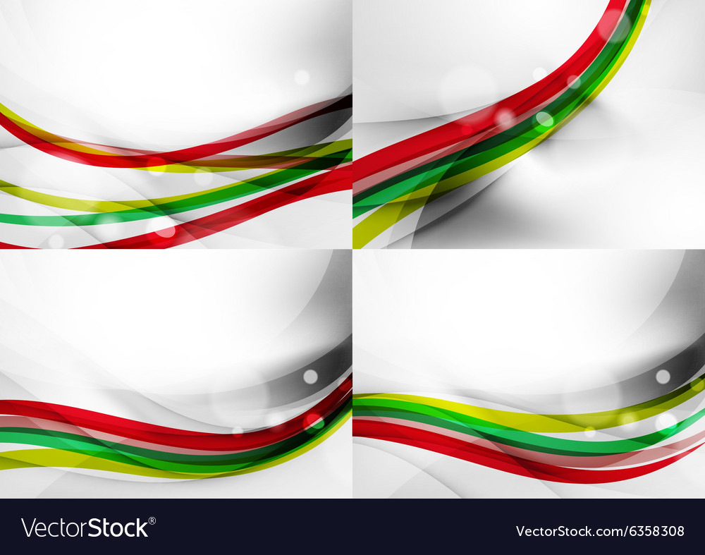 Set abstract backgrounds curve wave lines