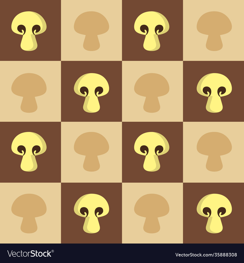 Squared pattern with mushrooms colorful design