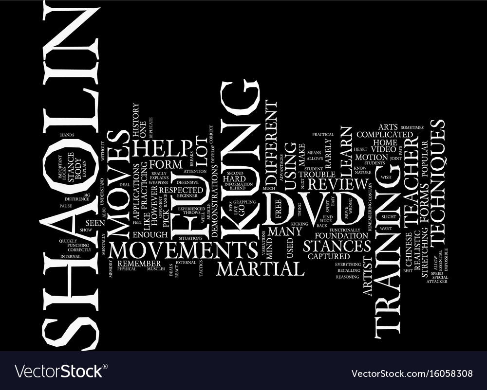 the most essential techniques of shaolin kung fu vector image