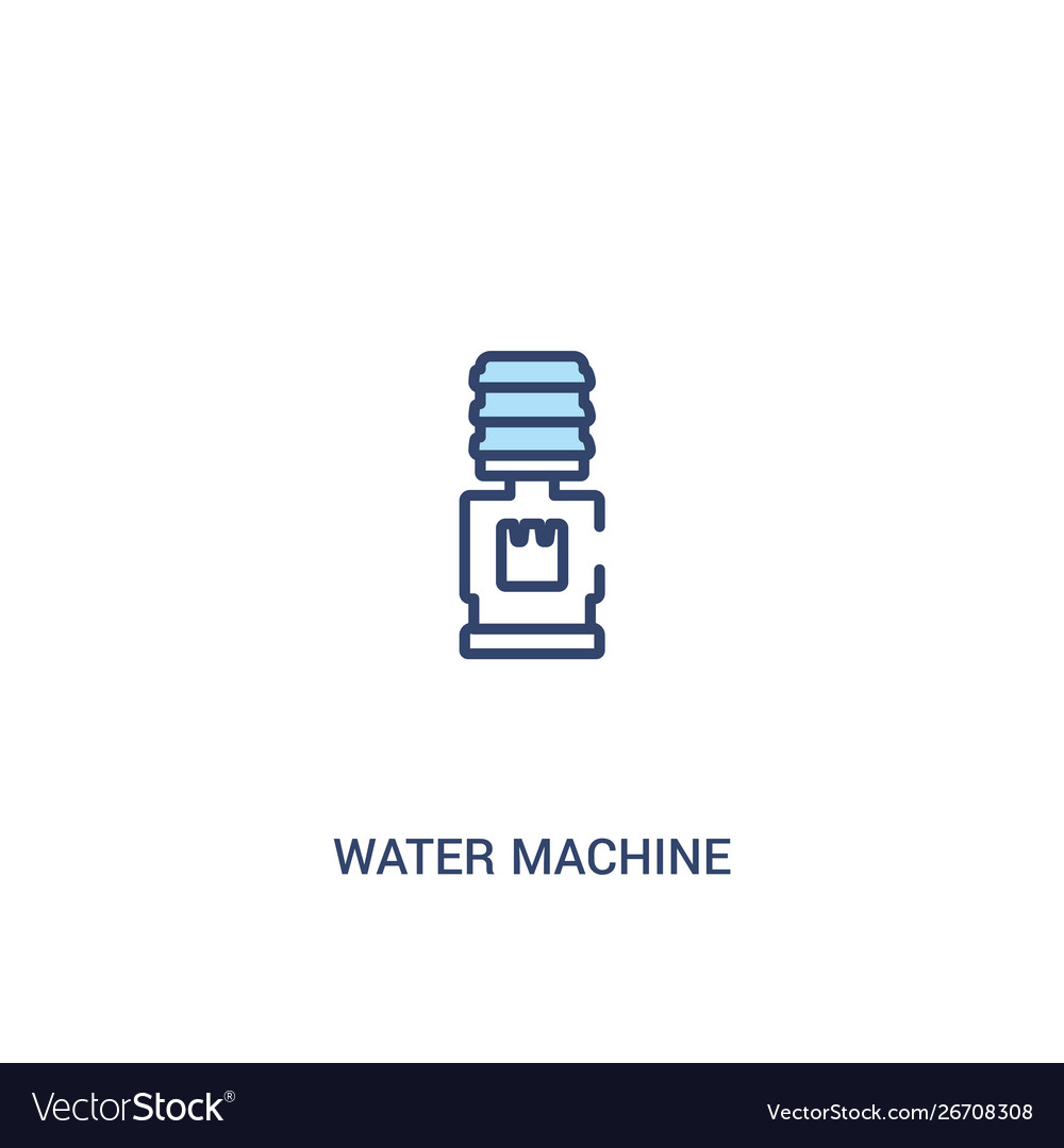 Water machine concept 2 colored icon simple line