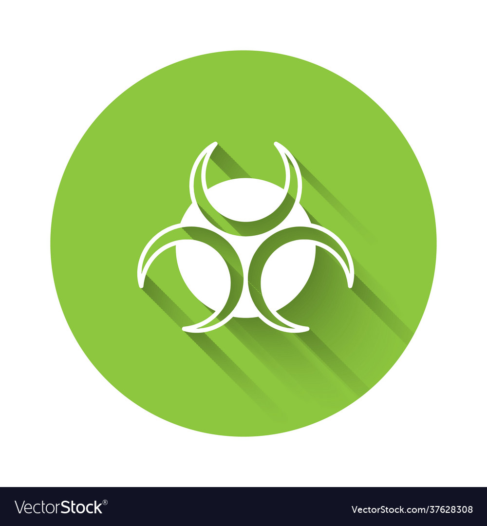 White biohazard symbol icon isolated with long Vector Image