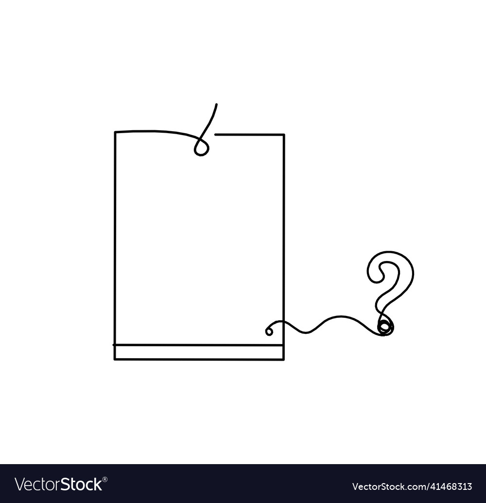 Abstract paper with question mark as line drawing