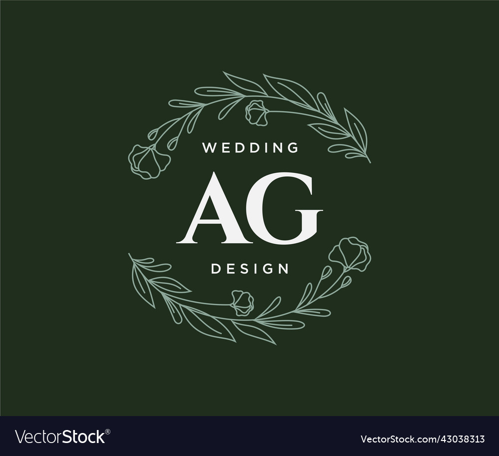 Ag initials letter wedding monogram logos Vector Image