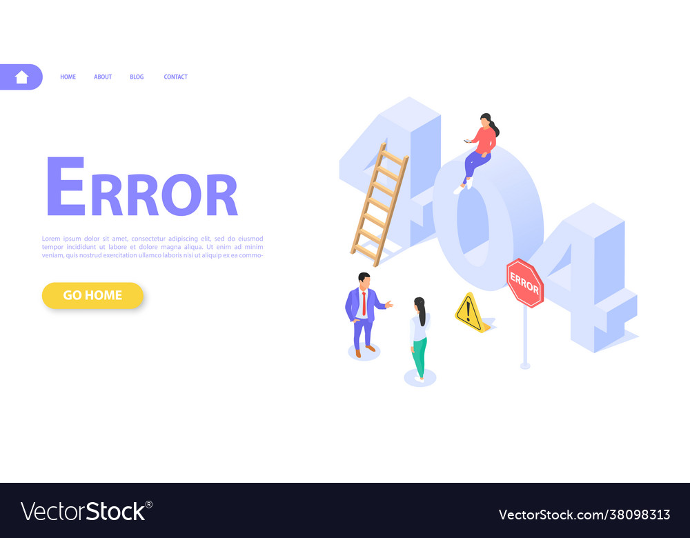 Concept a web page with an error 404 vector image Concept a web page with an error 404