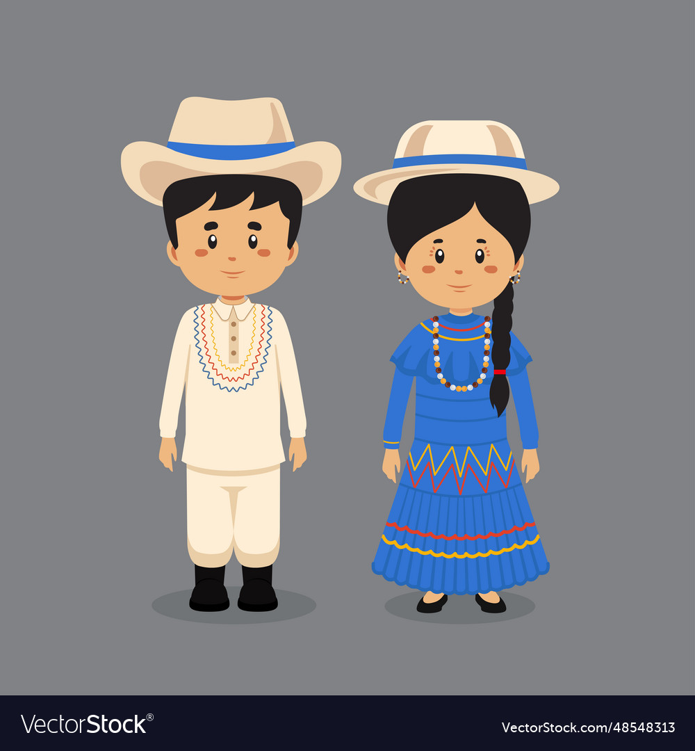 Couple character wearing honduras traditional Vector Image