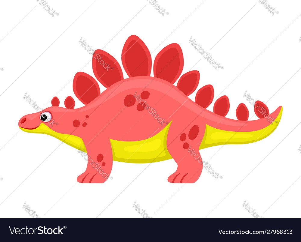 Cute Pink Dinosaur Vector Illustration Stock Illustration