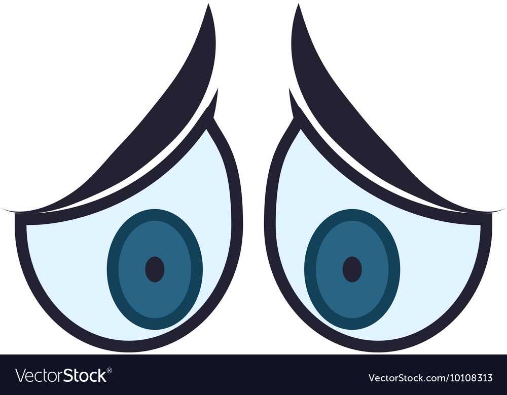 Face Sad Eyes Expression Cartoon Icon Royalty Free Vector