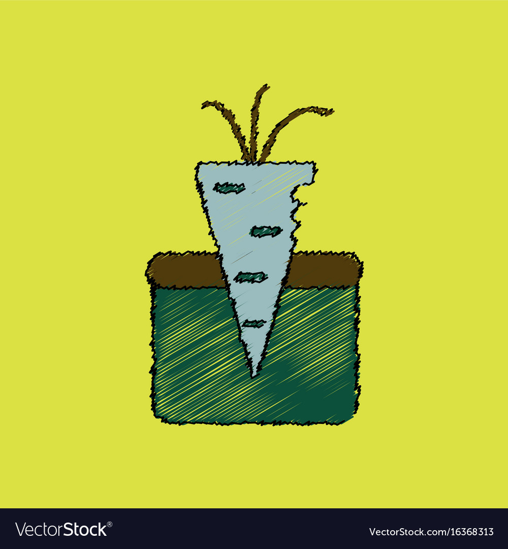 Flat shading style icon turnip in soil