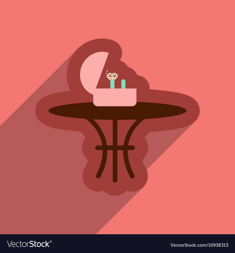 Flat web icon with long shadow ring in box