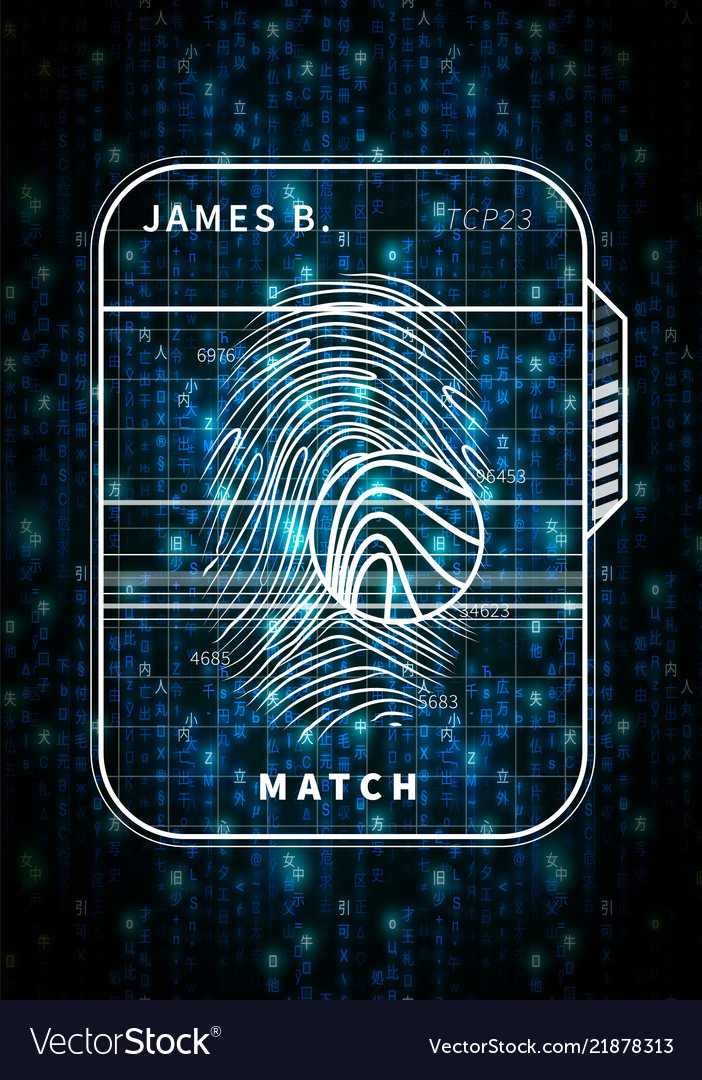 Futuristic Fingerprint Scan - Matrix Concept