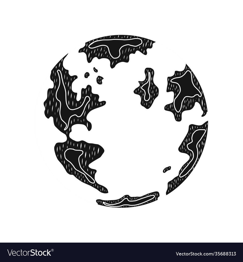 Globe with continents