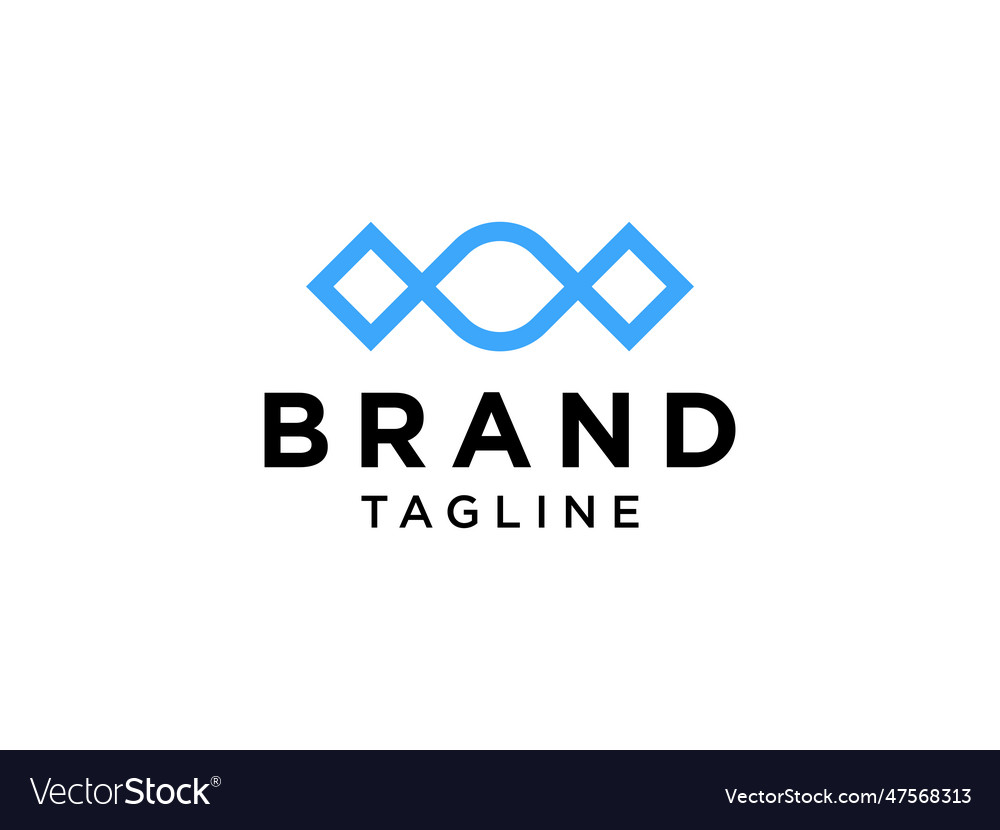 Infinity logo blue geometric square and circle vector image Infinity logo blue geometric square and circle