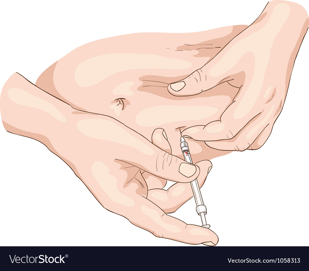 Insulin injection in a belly