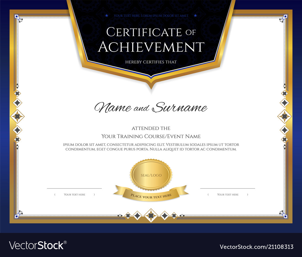 Luxury certificate template with elegant border