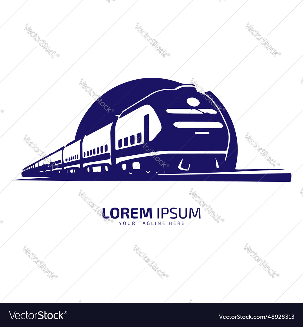 Minimal and abstract logo of train icon tram Vector Image