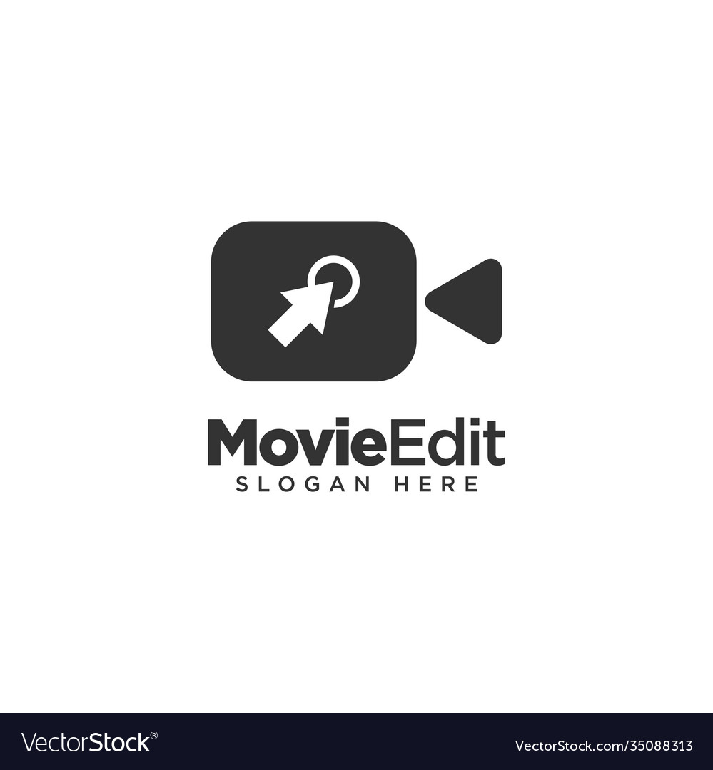 Movie editing logo design template Royalty Free Vector Image